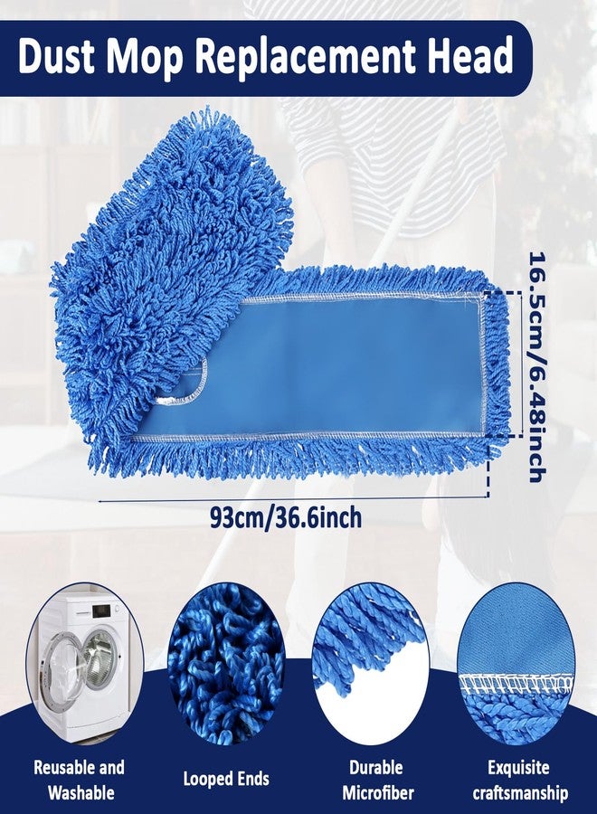 Tinsky 3 Pack 36 Inch Dust Mop Replacement Head Washable Medium Microfiber Mop Head for Commercial and Residential Use - Image 4